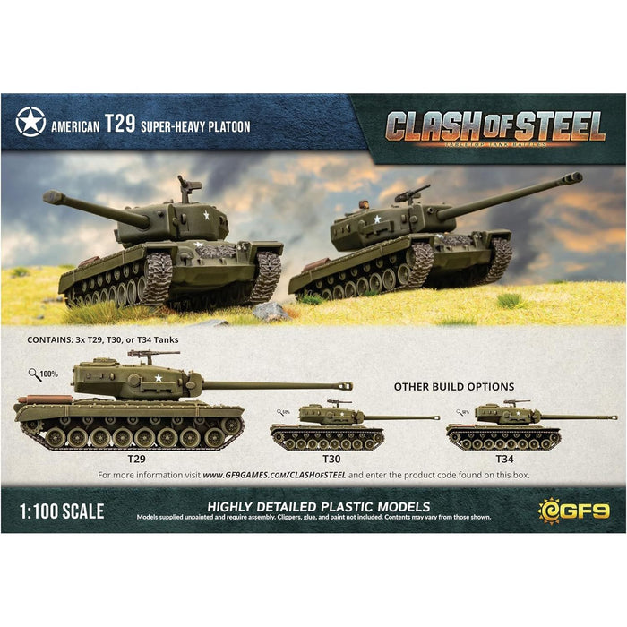 Clash of Steel T29 Super-Heavy Tank Platoon (x3 Plastic)