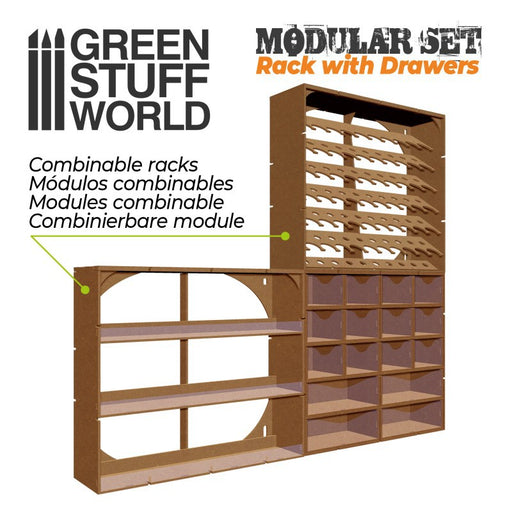 Green Stuff World MDF Vertical rack with Drawers New - Tistaminis