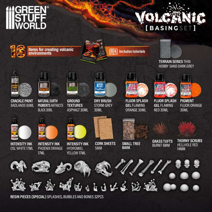 Green Stuff World Basing Sets - Volcanic New - Tistaminis