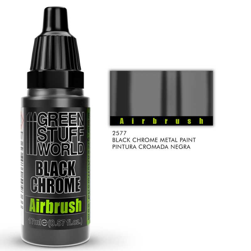 Green Stuff World Black Chrome Paint - Airbrush New - Tistaminis