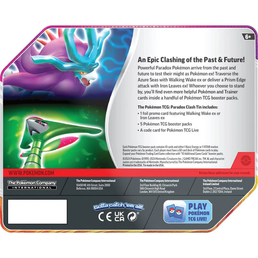 Pokemon Paradox Clash Tin - Iron Leaves May-24 Pre-Order - Tistaminis