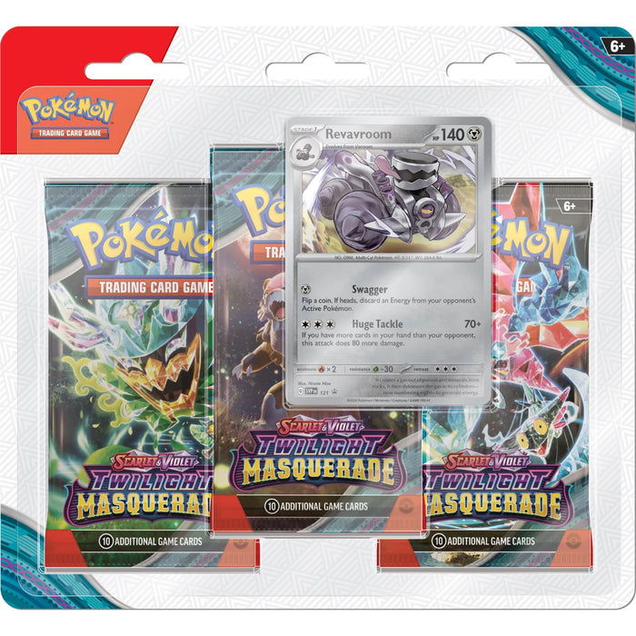 POKEMON TWILIGHT MASQUERADE 3 Pack BLISTER - Revavroom May-24 Pre-Order - Tistaminis