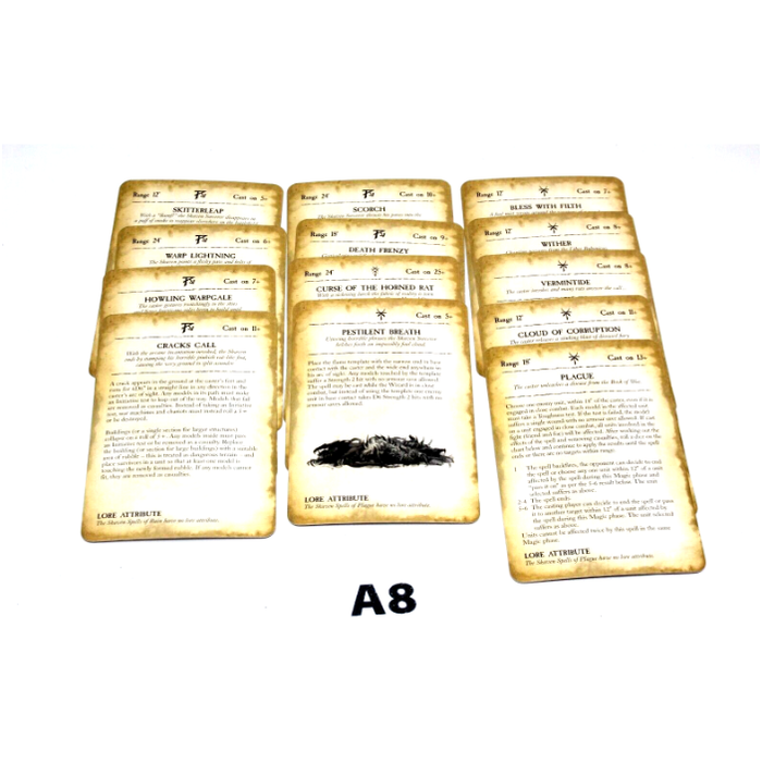 Warhammer Skaven Spell Cards A8