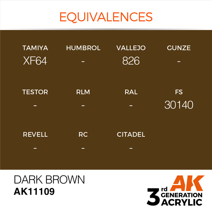 AK 3rd GEN Acrylic Dark Brown 17ml