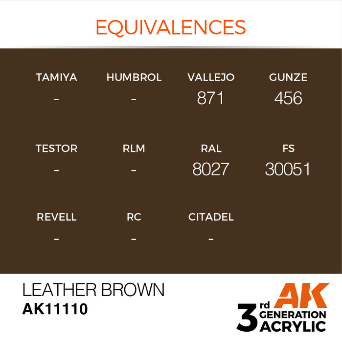 AK 3rd GEN Acrylic Leather Brown 17ml