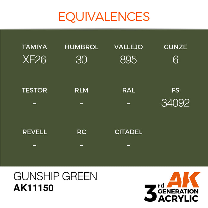 AK 3rd GEN Acrylic Gunship Green 17ml