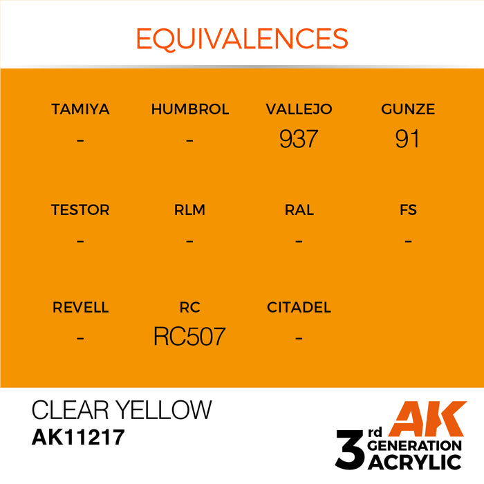 AK 3rd GEN Acrylic Clear Yellow 17ml