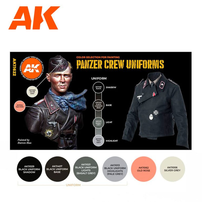 AK Interactive 3G Panzer Crew Black Uniforms Set New - Tistaminis