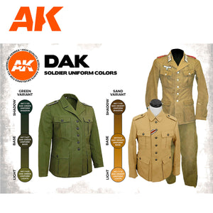 AK Interactive 3G DAK Soldier Uniform Colors Paint Set New - Tistaminis