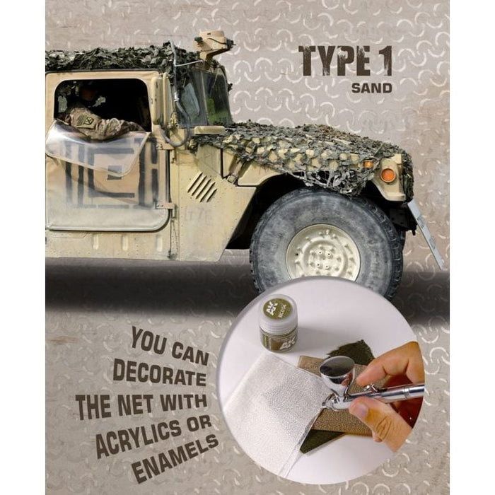 AK Interactive Regular Camouflage Net Type 1 Sand New - Tistaminis