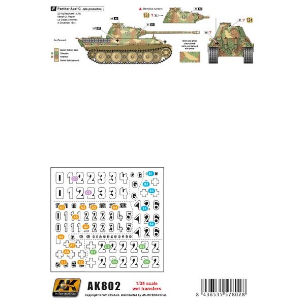 AK Interactive The Ardennes Campaign 1944-45 German Tank Transfers New - Tistaminis