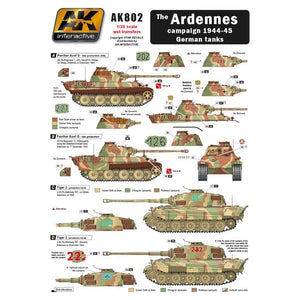 AK Interactive The Ardennes Campaign 1944-45 German Tank Transfers New - Tistaminis