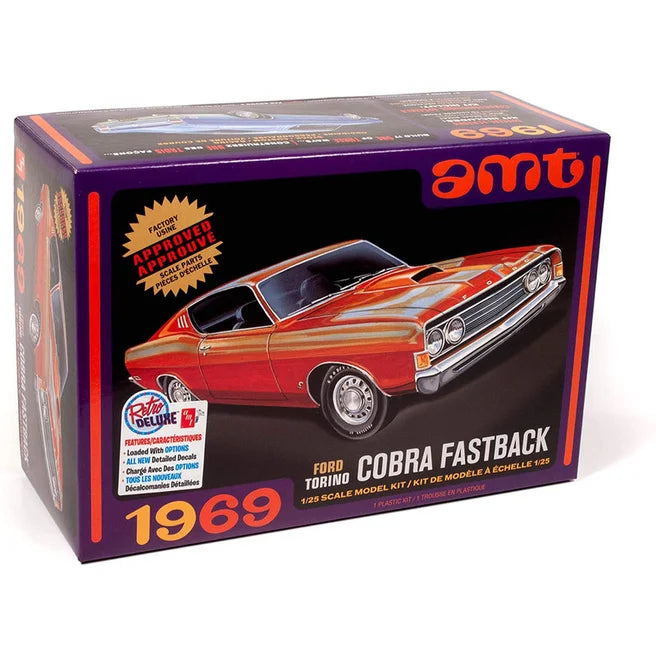 1969 FORD TORINO COBRA FASTBACK (1/25) AMT1217 New - Tistaminis