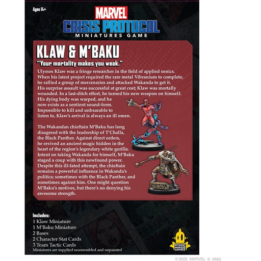 Marvel Crisis Protocol: Klaw & M'baku Character Pack Jul-14 Pre-Order - Tistaminis