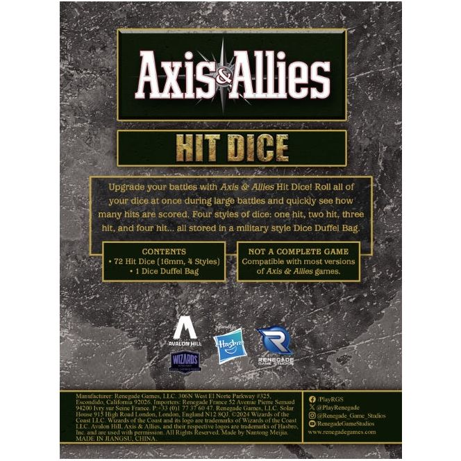 AXIS AND ALLIES HIT DICE