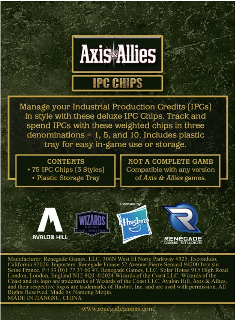 AXIS AND ALLIES IPC CHIPS