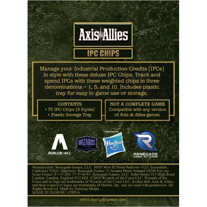 AXIS AND ALLIES IPC CHIPS