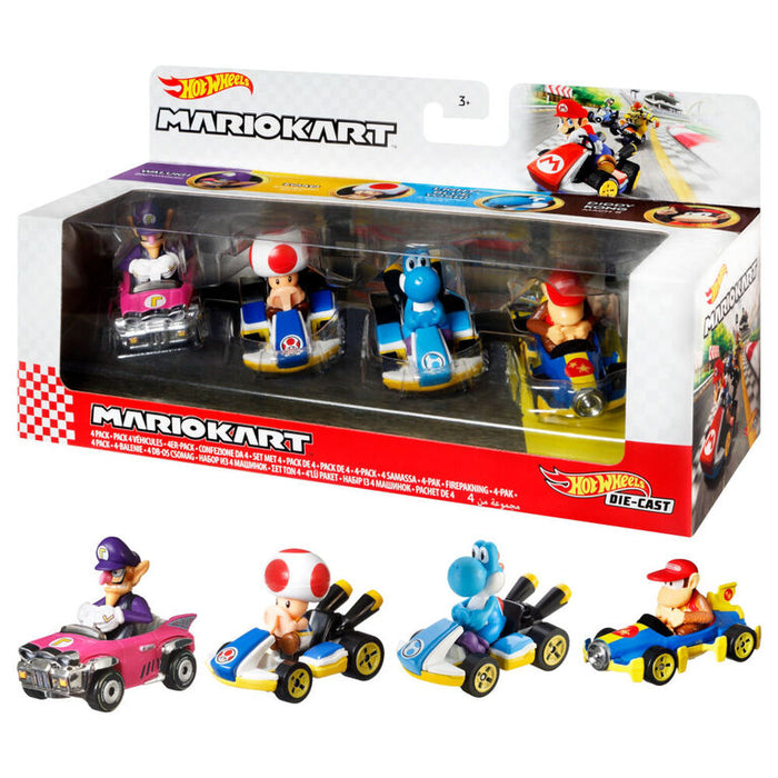 Hot Wheels Mario Kart Vehicle 4-Pack Die Cast Set - Tistaminis