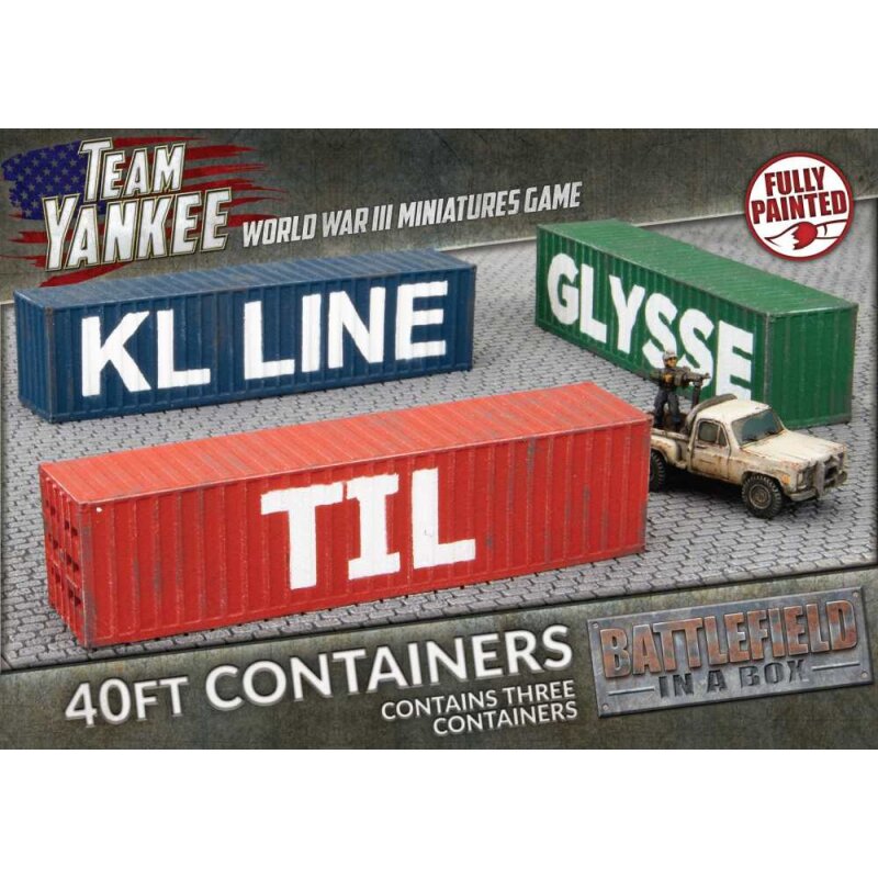 Team Yankee Modern: 40ft Shipping Containers (x3) Sep-16 Pre-Order - Tistaminis
