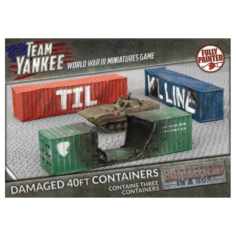 Team Yankee Modern: 40ft Shipping Containers - Damaged (x3) Feb-17 Pre-Order - Tistaminis
