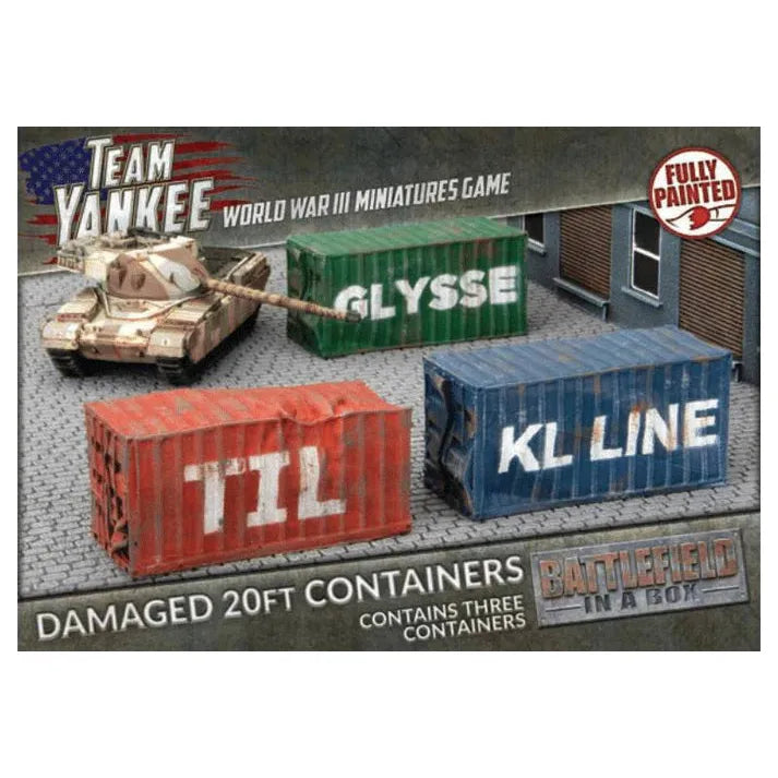 Team Yankee Modern: 20ft Shipping Containers - Damaged (x3) Feb-17 Pre-Order - Tistaminis