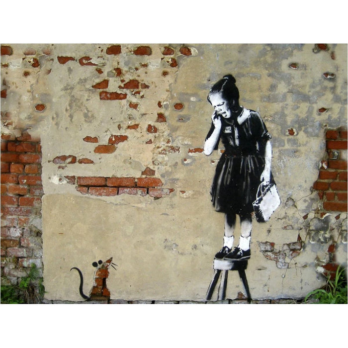 Banksy's Graffiti Girl on Stool - Tistaminis