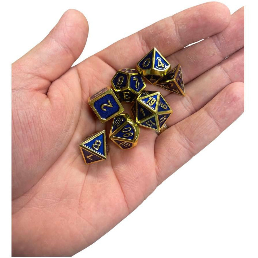 Metal Dungeons and Dragons Dice - Royal Blue - Tistaminis