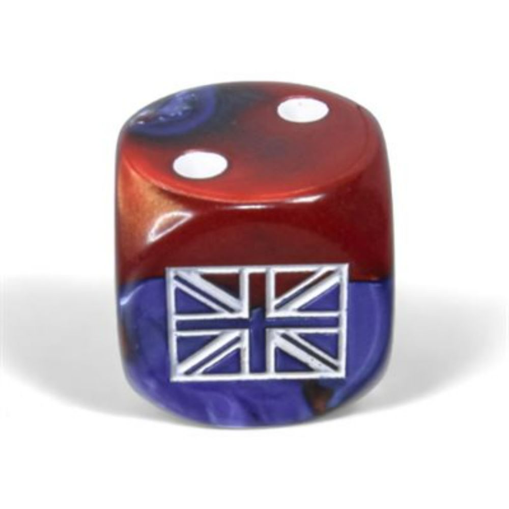 Chessex WWII GREAT BRITAIN GEMINI BLUE-RED/WHITE 12D6 16MM DICE BLOCK May-23 Pre-Order - Tistaminis