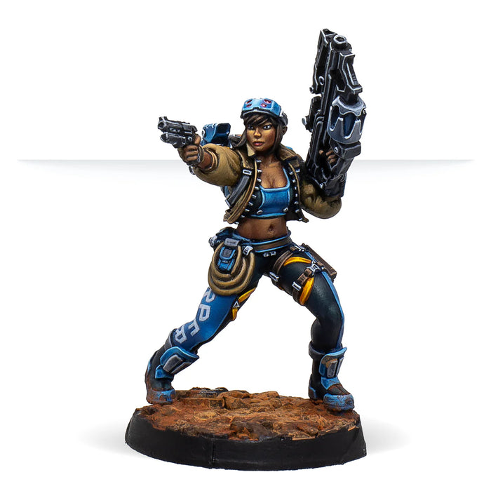 Infinity: PanOceania: Dr. Priya Harper Archeo-raider (Plasma Carbine) Jan 2025 Pre-Order