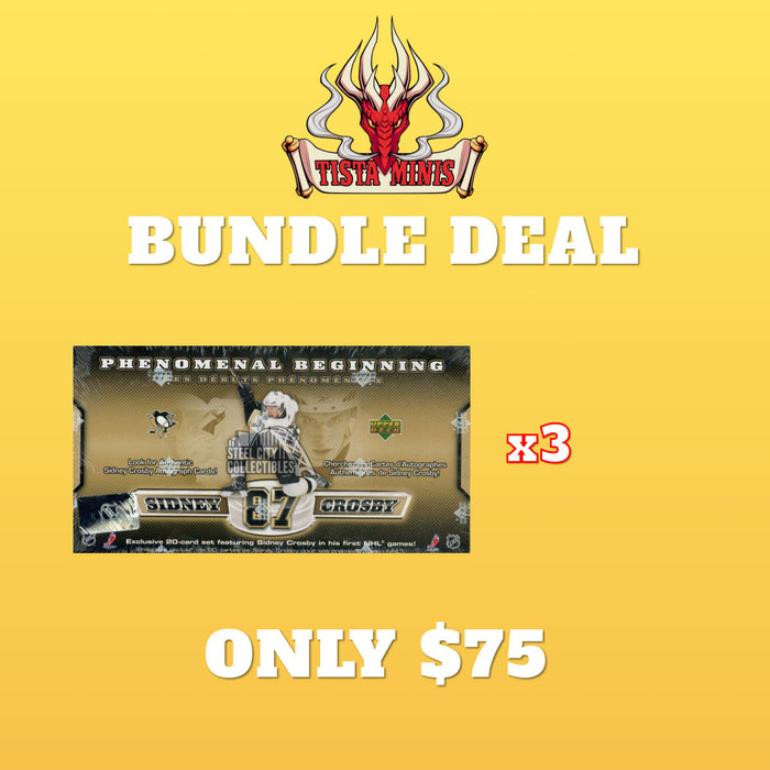 2005-06 Upper Deck Sidney Crosby Phenomenal Beginning Box Set x3 Bundle - Save $60 - Tistaminis