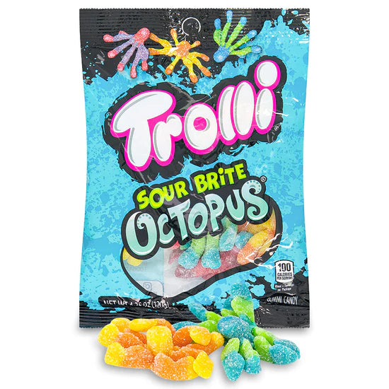 Trolli Sour Brite Octopus Chewy Candy (120g) - Tistaminis