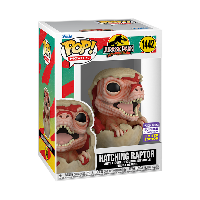 Funko Pop! JURASSIC PARK 30TH ANNIVERSARY HATCHING RAPTOR #1442 SDCC New - Tistaminis