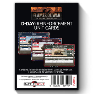 Flames of War D-Day: Reinforcement Unit Cards (32x Cards) Jun-08 Pre-Order - Tistaminis