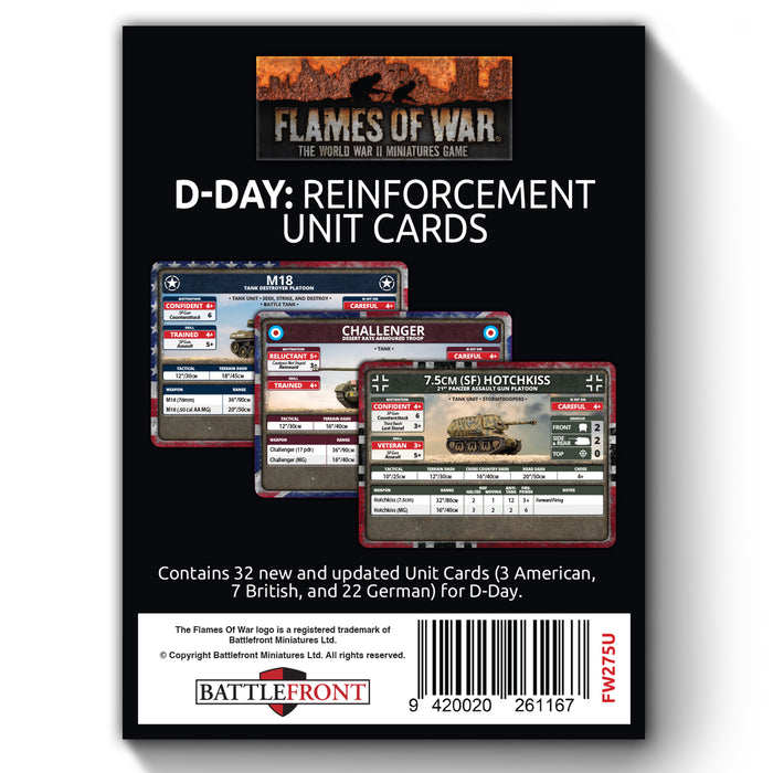 Flames of War D-Day: Reinforcement Unit Cards (32x Cards) Jun-08 Pre-Order - Tistaminis