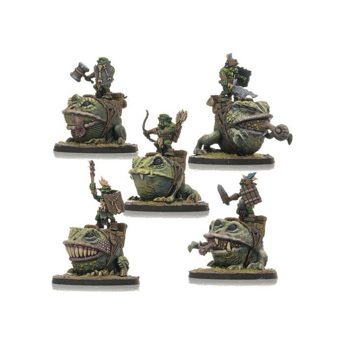 Shieldwolf Goblins Forest Goblin Wartoad cavalry (Box)(5 miniatures) New - Tistaminis