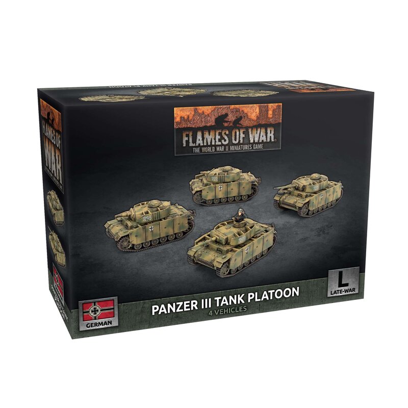 Flames of War German Panzer III Tank Platoon (x4 Plastic) New - Tistaminis