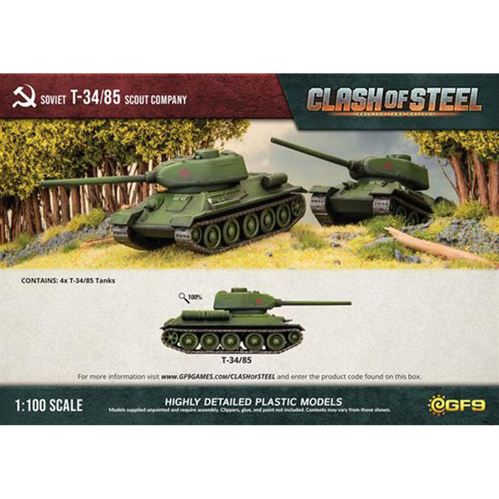 Clash of Steel T-34/85 Scout Company (x4 Plastic)