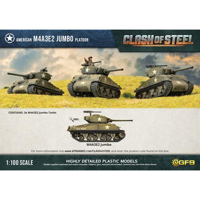 Clash of Steel M4A3E2 Jumbo Tank Platoon (x3 Plastic)