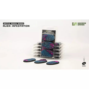 Alien Infestation Bases - Oval 75mm (x3) New - Tistaminis
