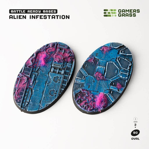 Alien Infestation Bases - Oval 90mm (x2) New - Tistaminis