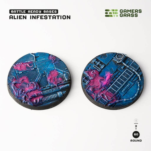 Alien Infestation Bases - Round 60mm (x2) New - Tistaminis