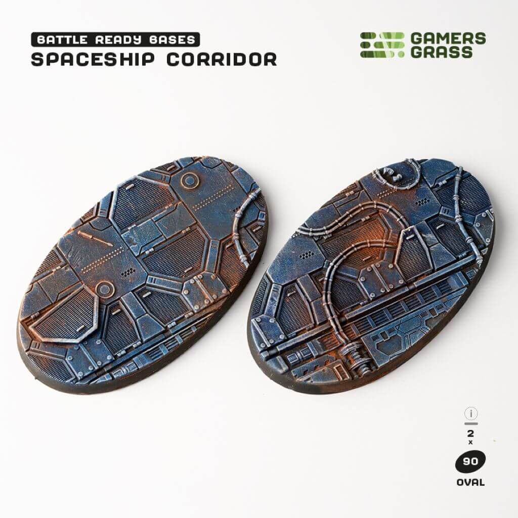 Spaceship Corridor Bases - Oval 90mm (x2) New - Tistaminis