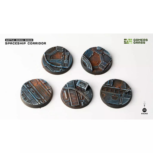 Spaceship Corridor Bases - Round 40mm (x5) New - Tistaminis