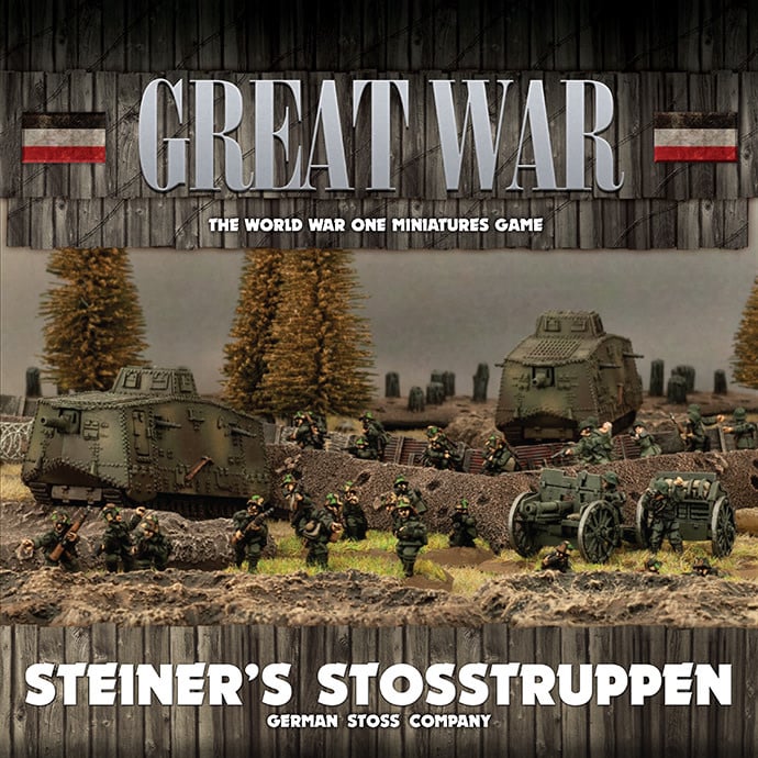 Great War Steiners Stosstruppen (GW x2 Tanks x4 Guns x97 Infantry), German WW1 Stoss Company, New - Tistaminis