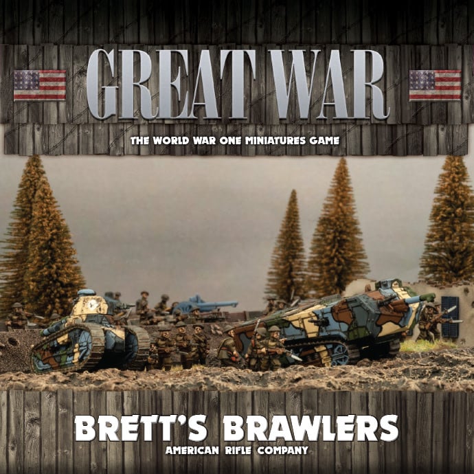 Great War Bretts Brawlers (Army Deal) (GW x3 Tanks x1 Gun x103 Figures), US Infantry Company (2019), New - Tistaminis