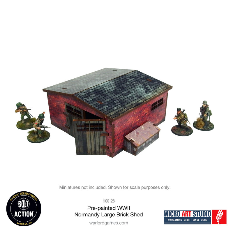 Warlord Games MDF Terrain WW2 Normandy Large Brick Shed PREPAINTED New