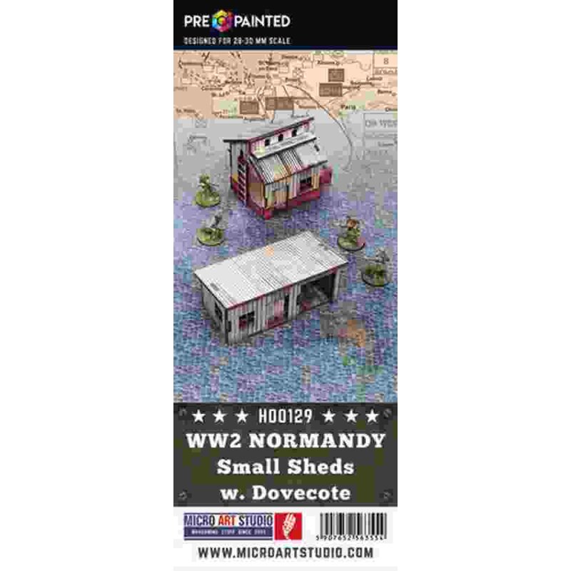 Warlord Games MDF Terrain WW2 Normandy Small Sheds with Dovecote PREPAINTED New - Tistaminis
