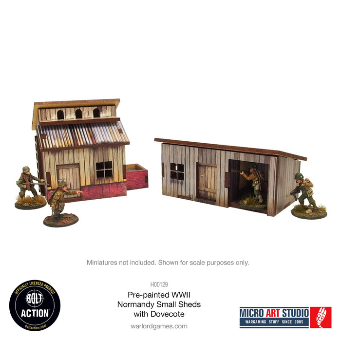 Warlord Games MDF Terrain WW2 Normandy Small Sheds with Dovecote PREPAINTED New - Tistaminis