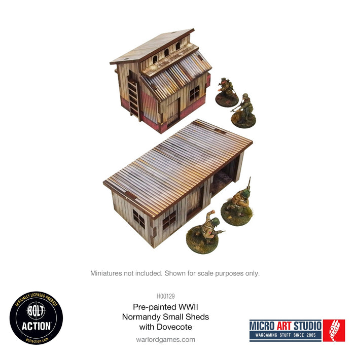 Warlord Games MDF Terrain WW2 Normandy Small Sheds with Dovecote PREPAINTED New - Tistaminis