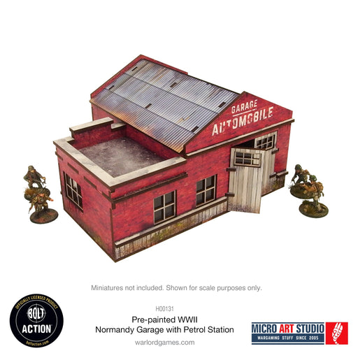 Warlord Games MDF Terrain WW2 Normandy Garage with Petrol Station PREPAINTED New - Tistaminis